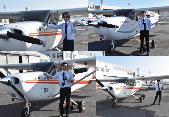 国内一貫訓練生が初の単独飛行を実施しました。